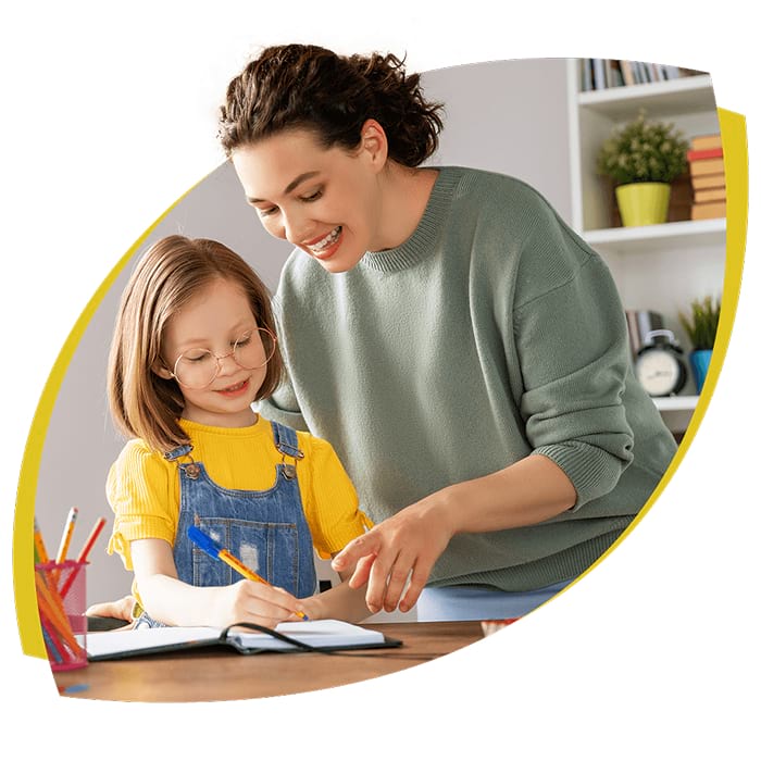 A compassionate ABA therapist working with a child.