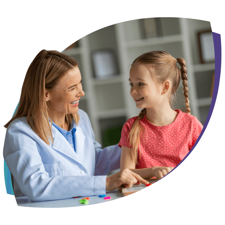 A Blossom ABA RBT working with a child at home.